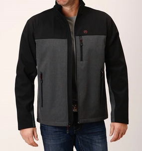 Hi-Tech Soft Shell Fleece Jacket In Grey/black turtleneck sweaters sale