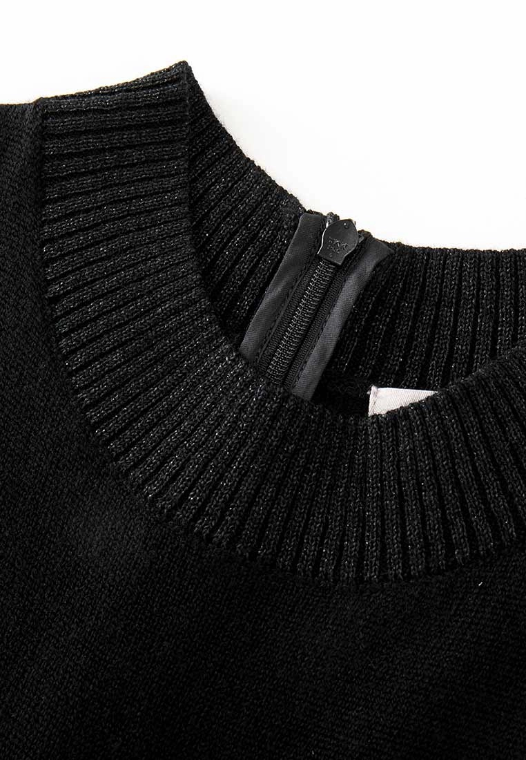 High-neck Wool Knit Ombr Dress