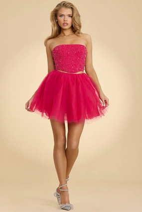 High Waist Tulle Mini Skirt in Hot Pink Bottoms Womens - women's pants clearance