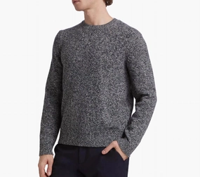 Hilles Crew Sweater In Light Heather Grey/baltic chunky knit discount