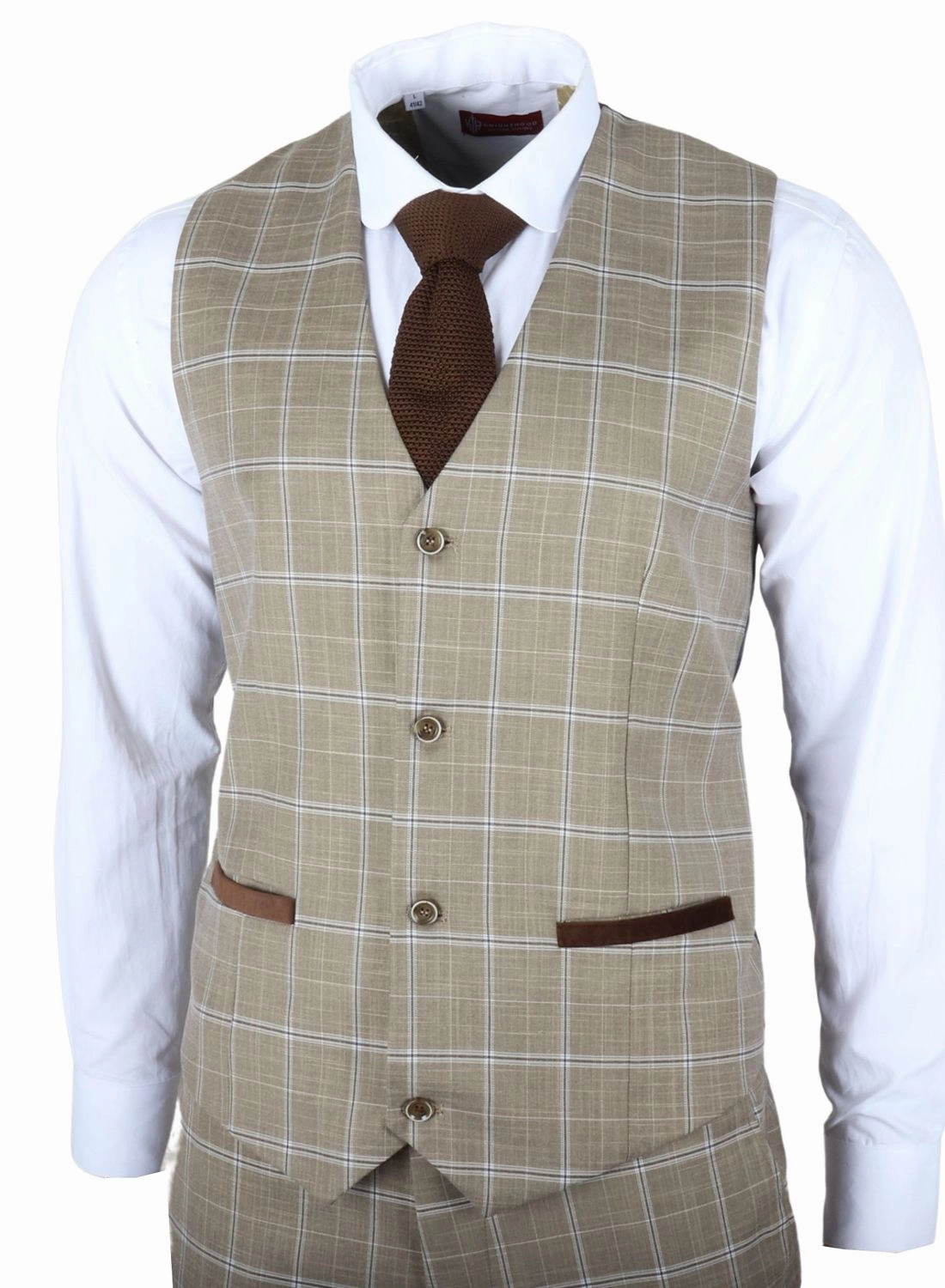 Hode 3 Piece Checked Classic Plaid Tailored Fit Formal Suit