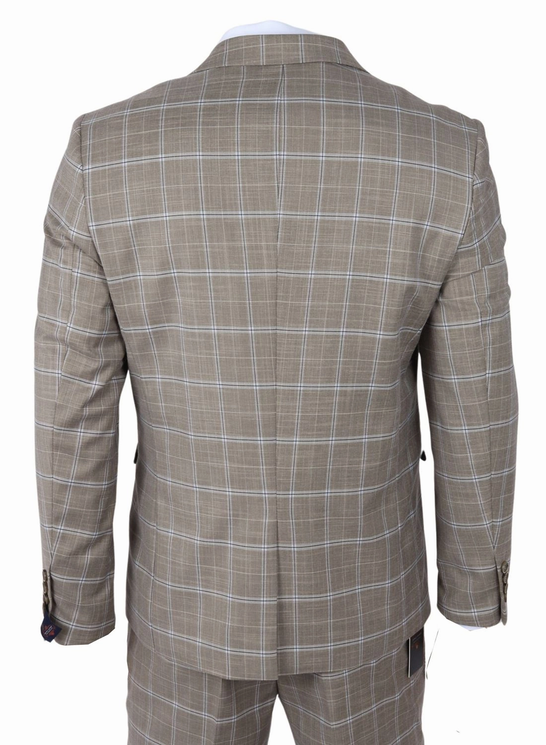 Hode 3 Piece Checked Classic Plaid Tailored Fit Formal Suit