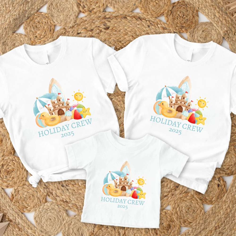 Holibobs- Holiday Crew 2025 Family Matching White T-Shirts Holiday Collection - holiday outfits clearance