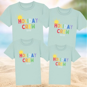 Holiday Crew 2025 Multi Family Matching T-Shirts- Aloe Holiday Collection - holiday outfits clearance