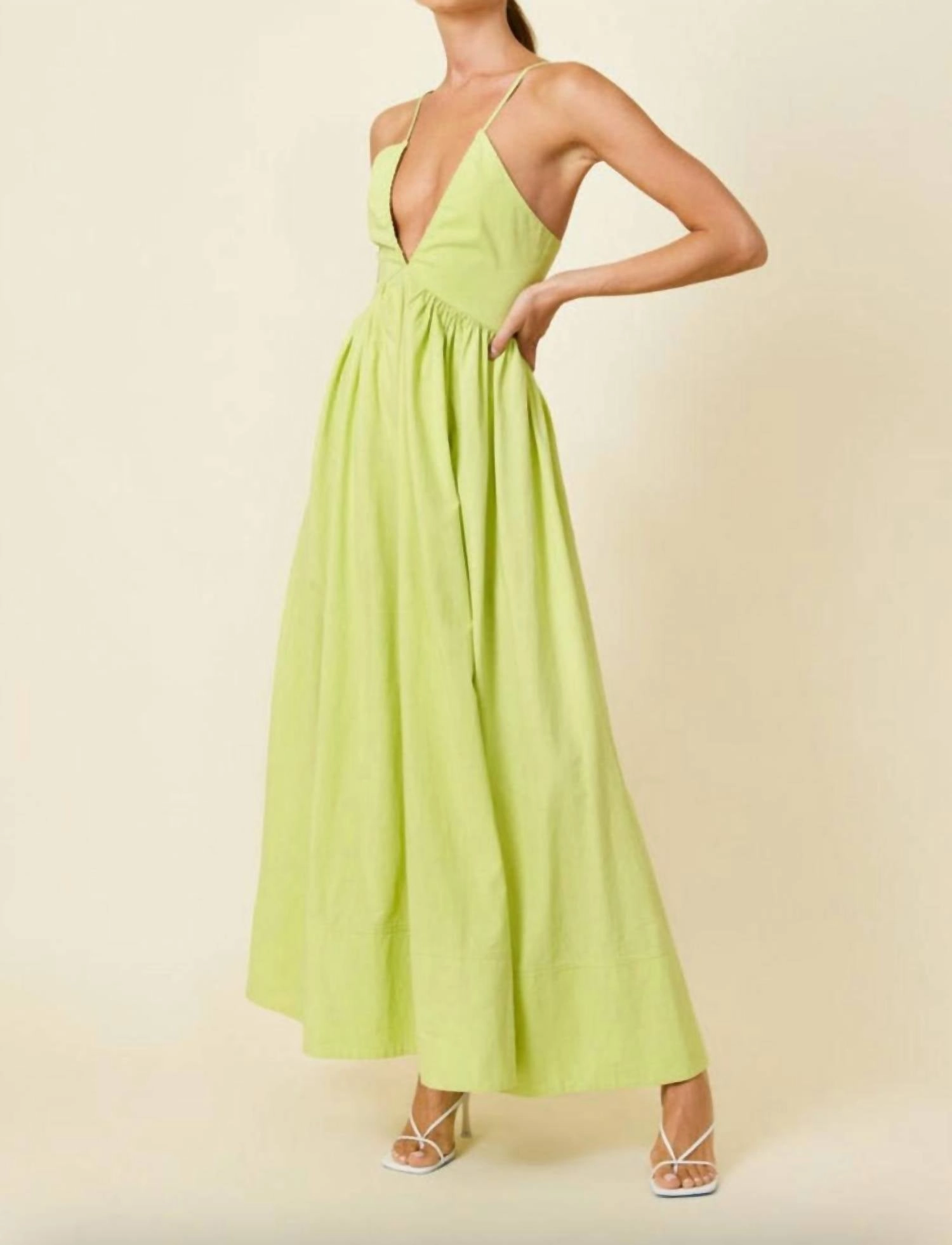 Hollis Maxi Dress In Lime Green