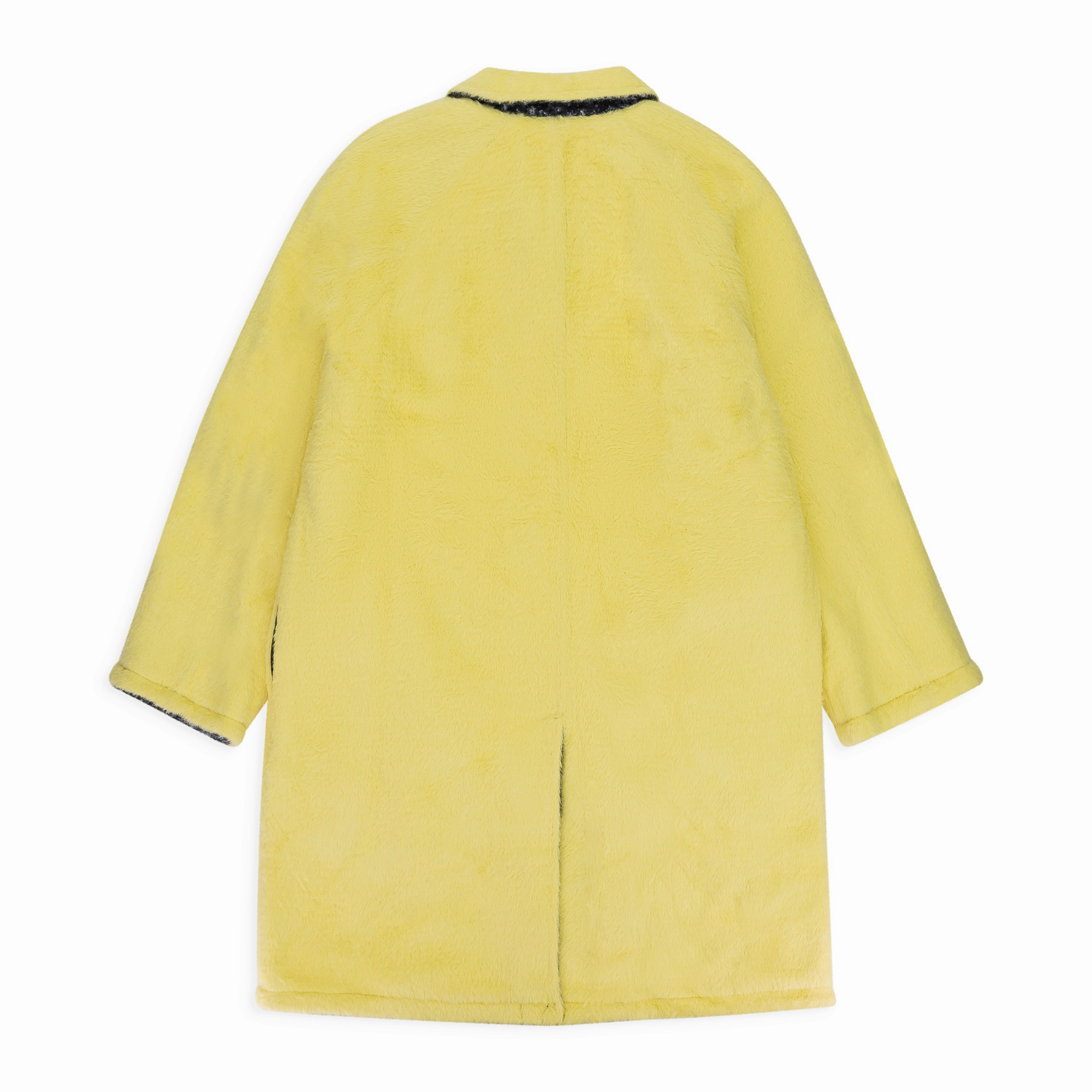 HOUNDSTOOTH TEXTURED REVERSIBLE MAC YELLOW COAT