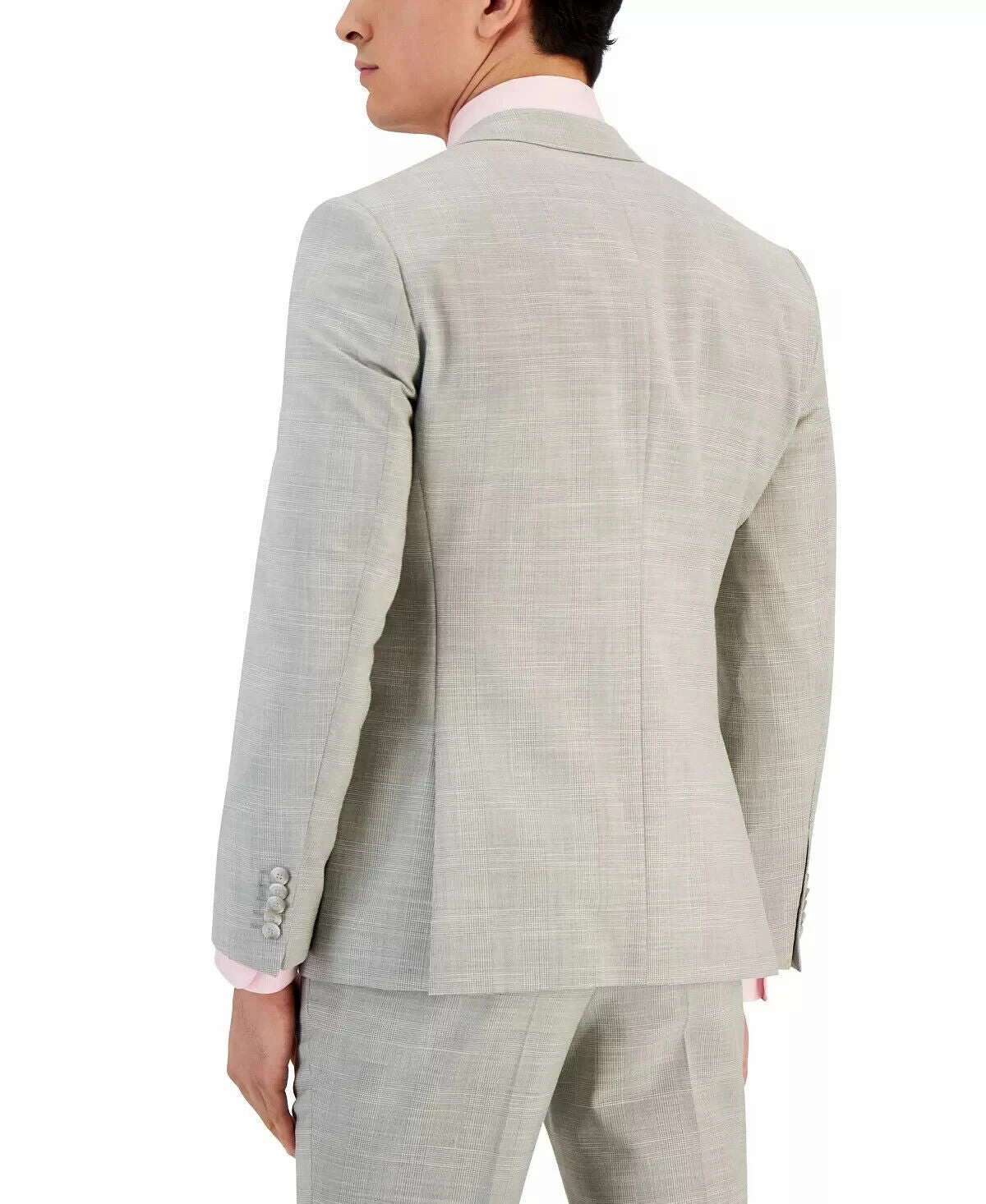 Hugo Boss Blazer Men's Gray Check Print Notch Lapel Modern Fit Suit Jacket MCWW1