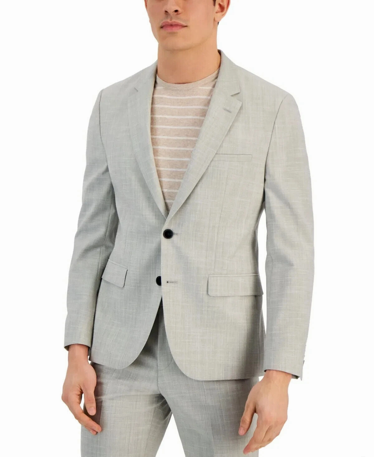 Hugo Boss Blazer Men's Gray Notch Lapel Modern Fit Superflex Suit Jacket MCWW157