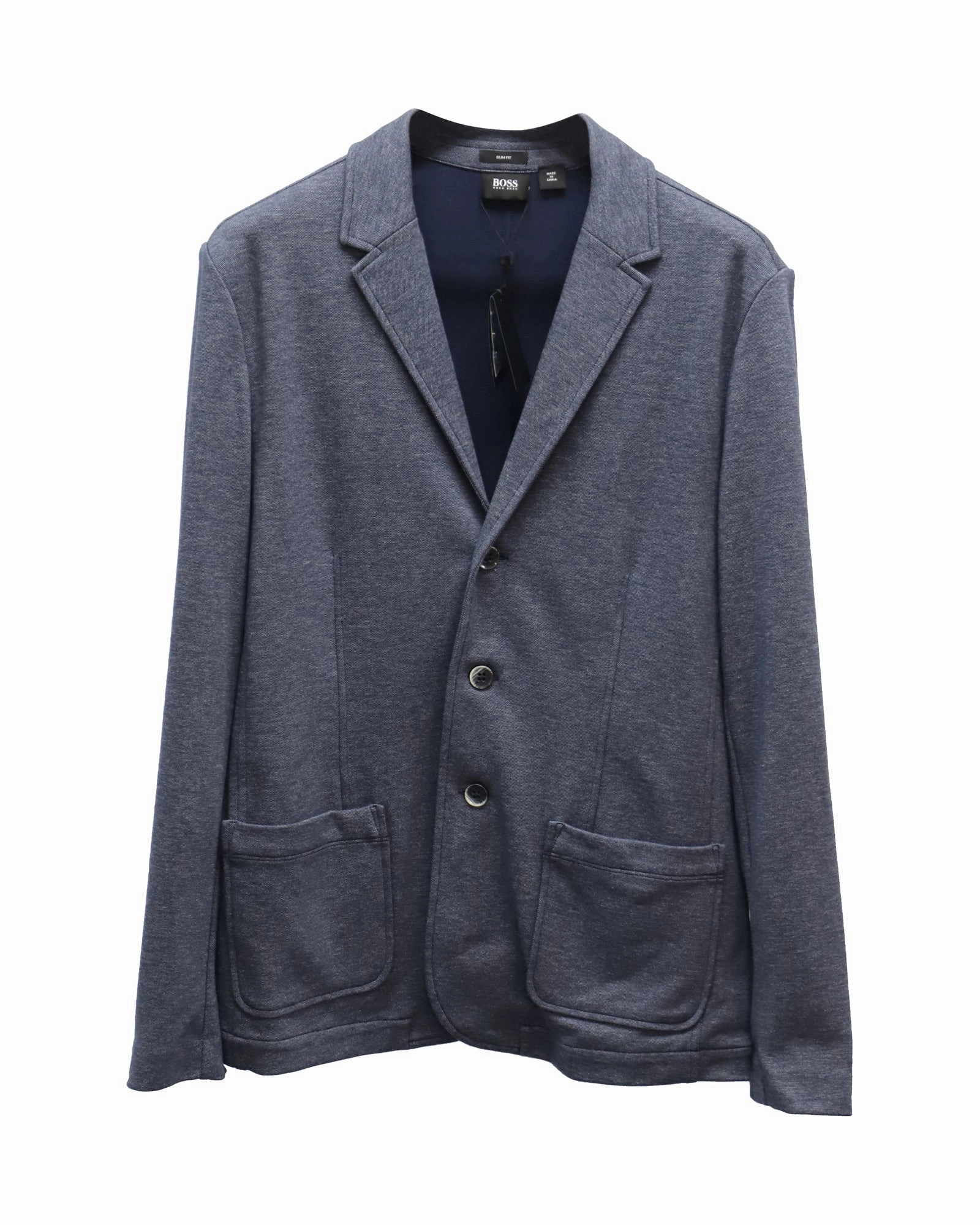 Hugo Boss Slim Fit Tailored Blazer in Blue Cotton