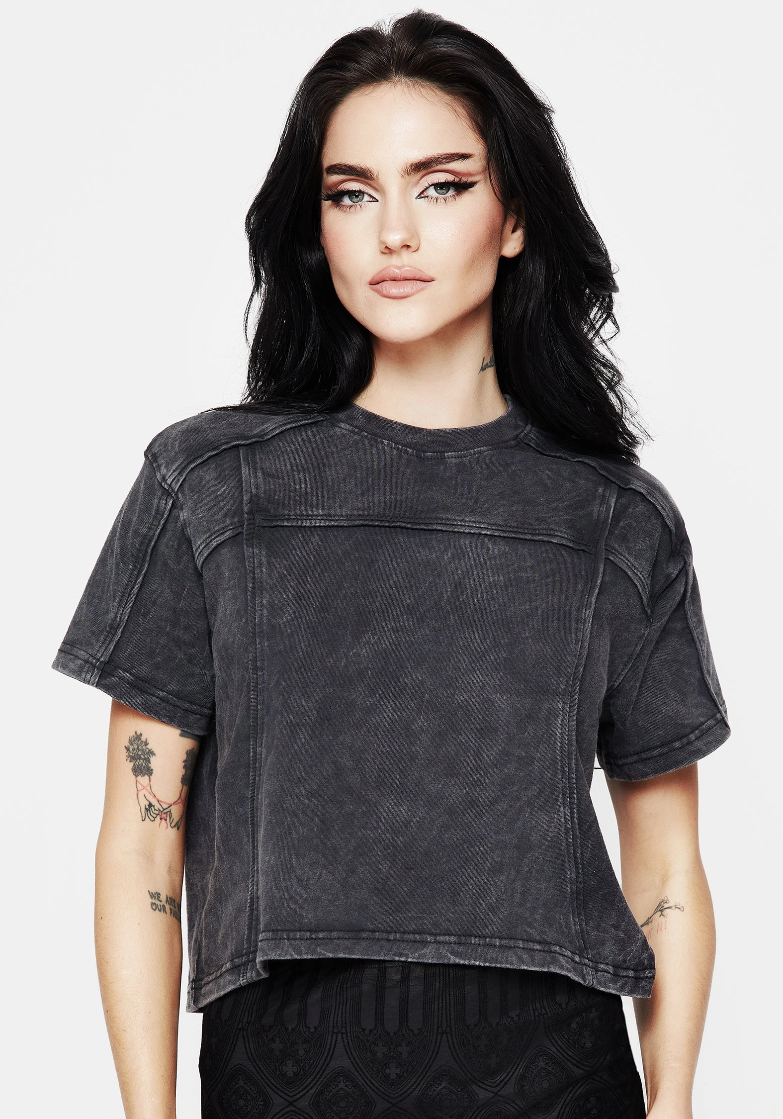 Ianthe Acid Wash Tee Tops Womens - women's blouses clearance