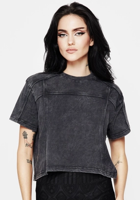 Ianthe Acid Wash Tee Tops Womens - women's blouses clearance