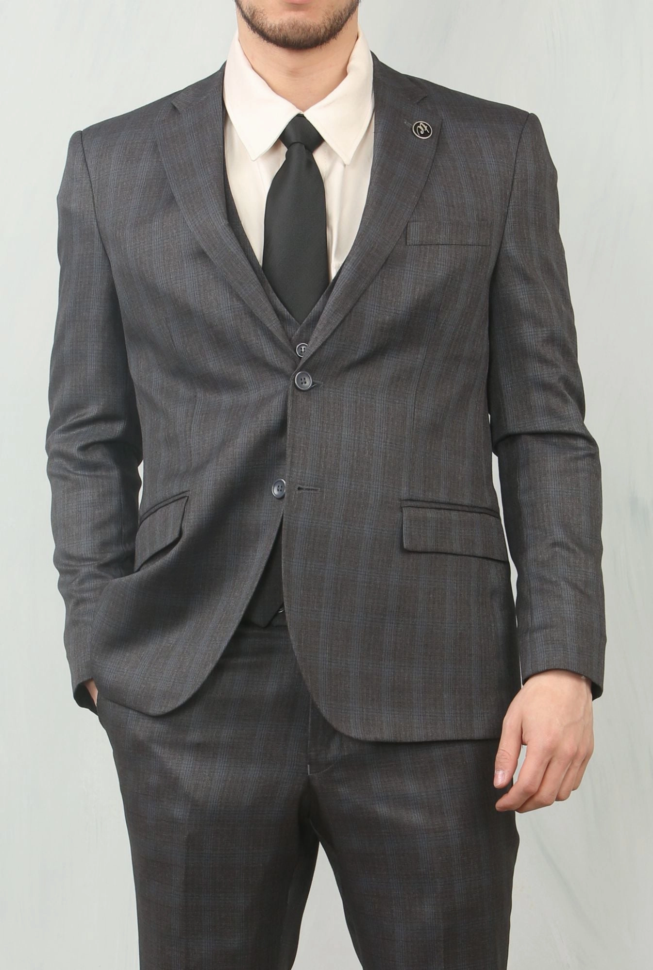 IM31 3 Piece Prince Of Wales Check Suit