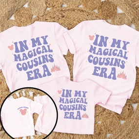 In My Magical Cousins Era Front & Back Graphic T-shirt Holiday Collection - holiday outfits clearance