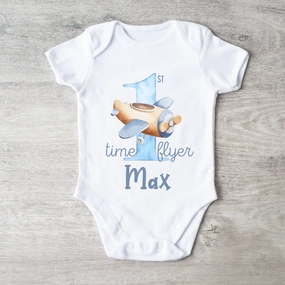 In The Clouds 1st Time Flyer Personalised Baby Vest Holiday Collection - holiday outfits clearance