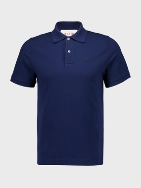 Indigo Cotton Piqu Polo Shirt Tops Mens - men's t-shirts outlet