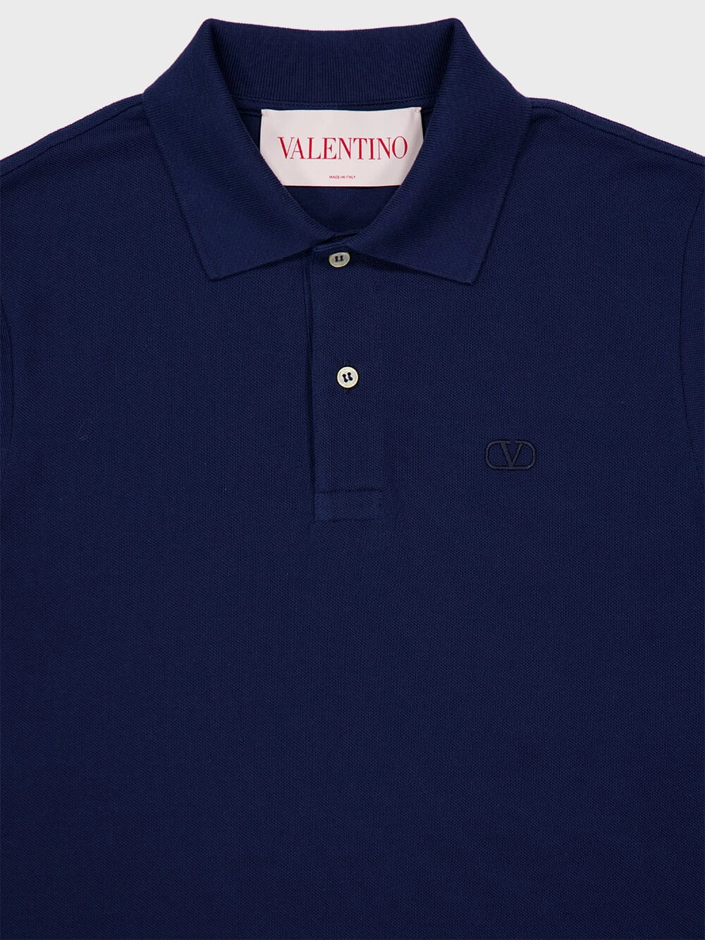 Indigo Cotton Piqu Polo Shirt