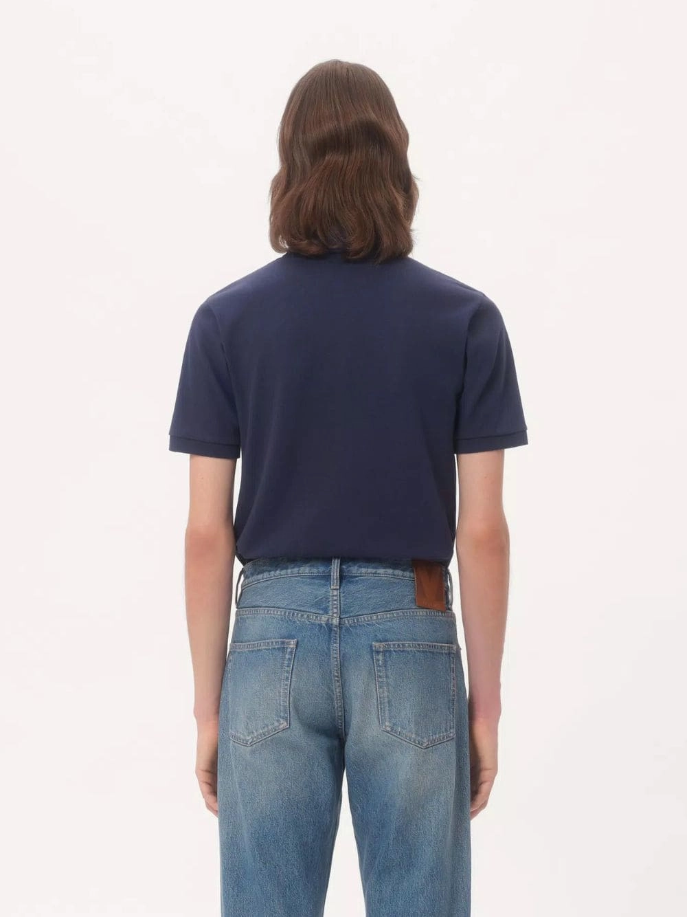 Indigo Cotton Piqu Polo Shirt