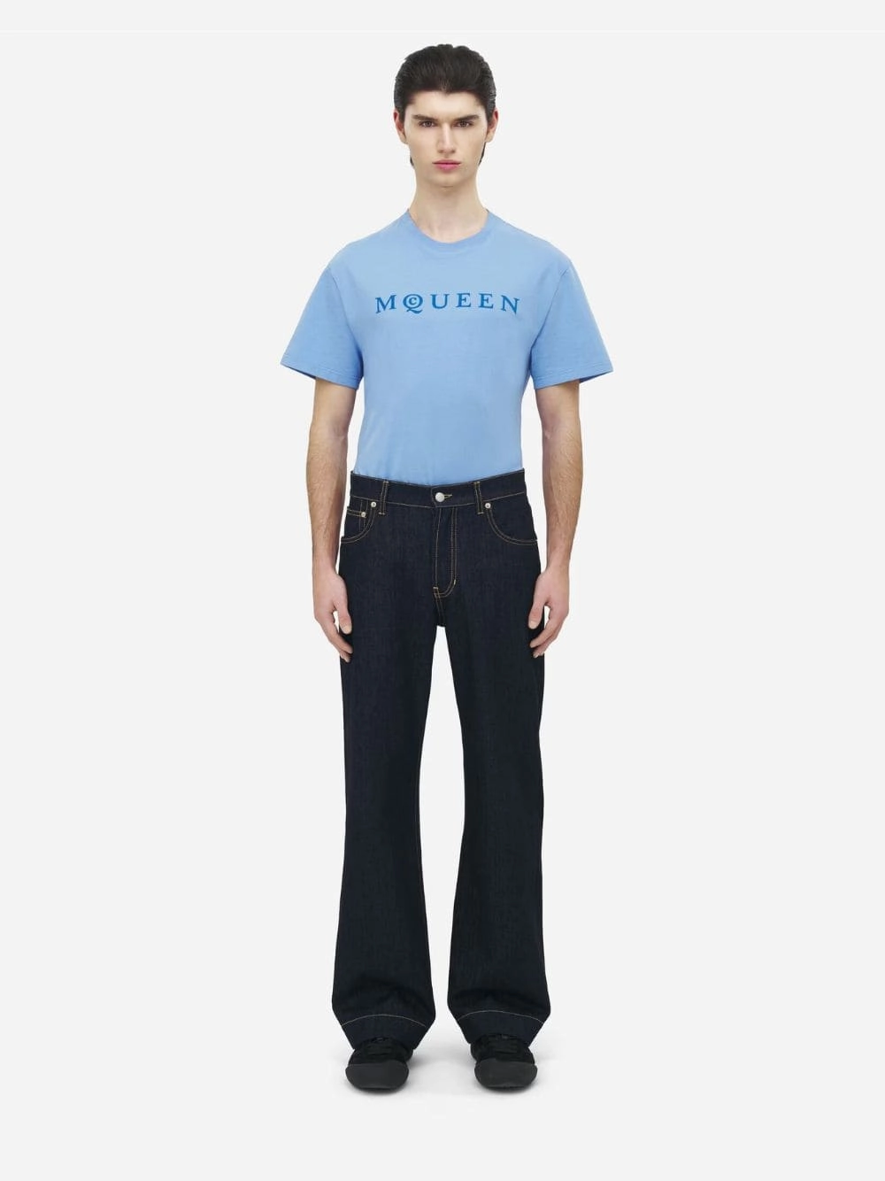 Indigo Wide-Leg Denim Jeans