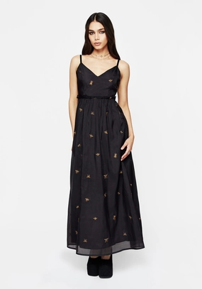 Insectarium Embroidered Organza Cami Gown Dresses Womens - women's dresses clearance