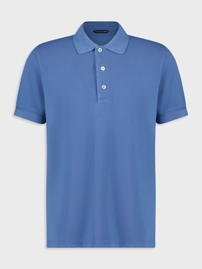 Iris Blue Piquet Polo Shirt Tops Mens - men's t-shirts outlet