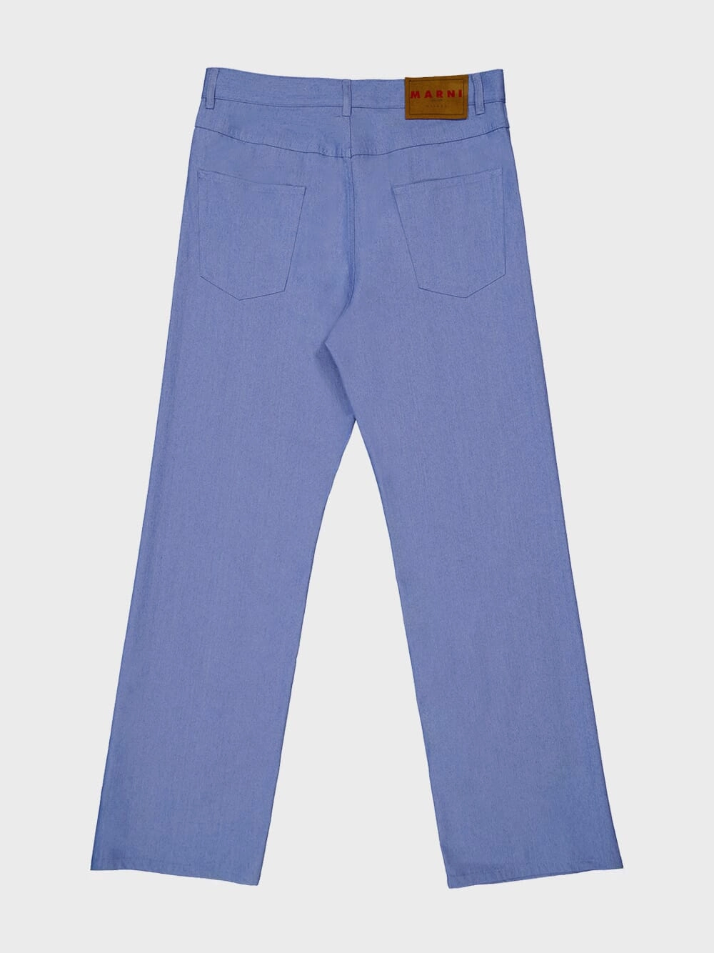 Iris Blue Wide-Leg Denim Jeans with Trunkaroo Plaque