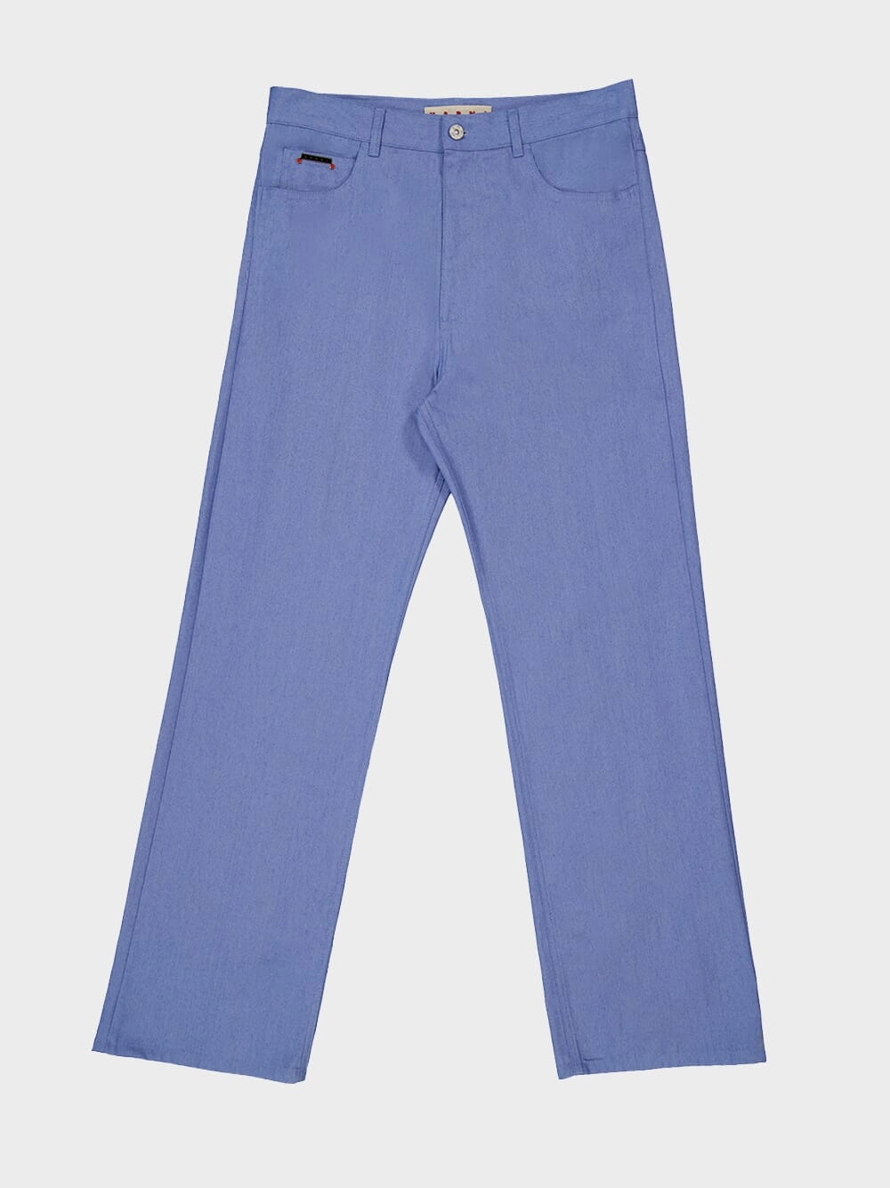 Iris Blue Wide-Leg Denim Jeans with Trunkaroo Plaque