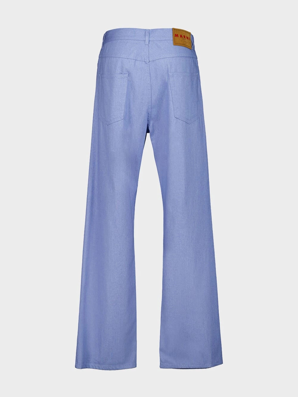 Iris Blue Wide-Leg Denim Jeans with Trunkaroo Plaque