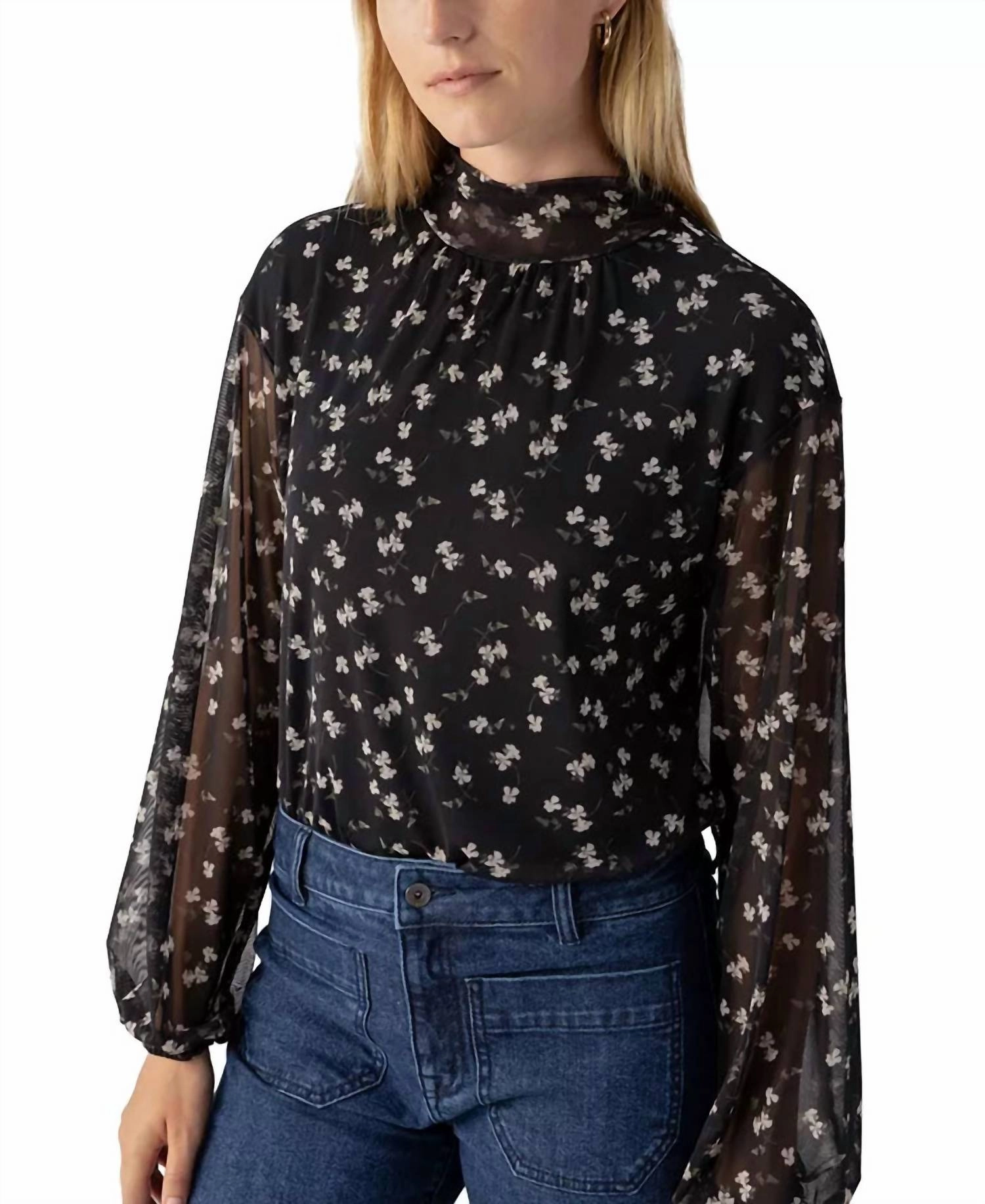 Isn't She Lovely Mesh Top In Winter Petals
