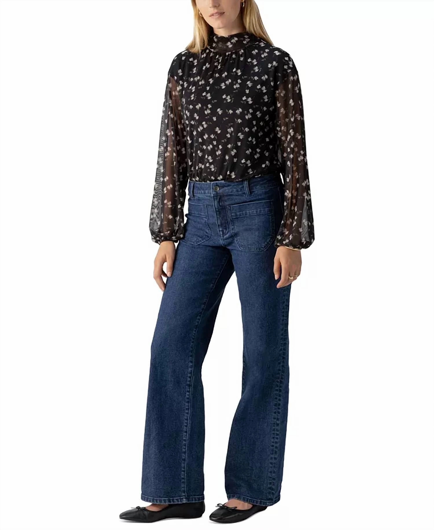 Isn't She Lovely Mesh Top In Winter Petals