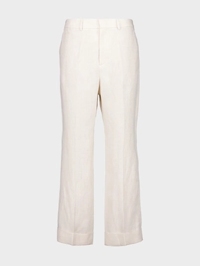 Ivory Classic Fit Linen Trousers Bottoms Mens - cheap mens shorts online