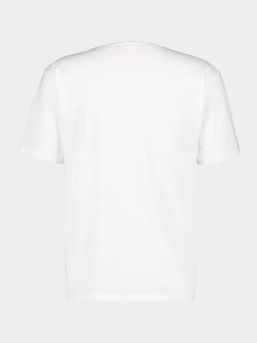 Ivory Cotton T-Shirt with Chez Valentino Print