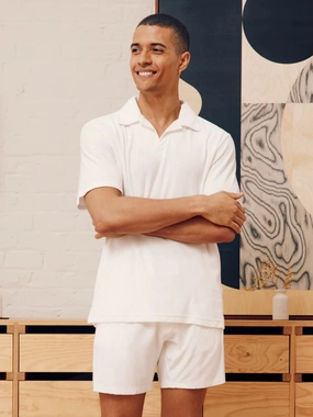 Ivory Terry Cotton Polo Tops Mens - men's t-shirts outlet