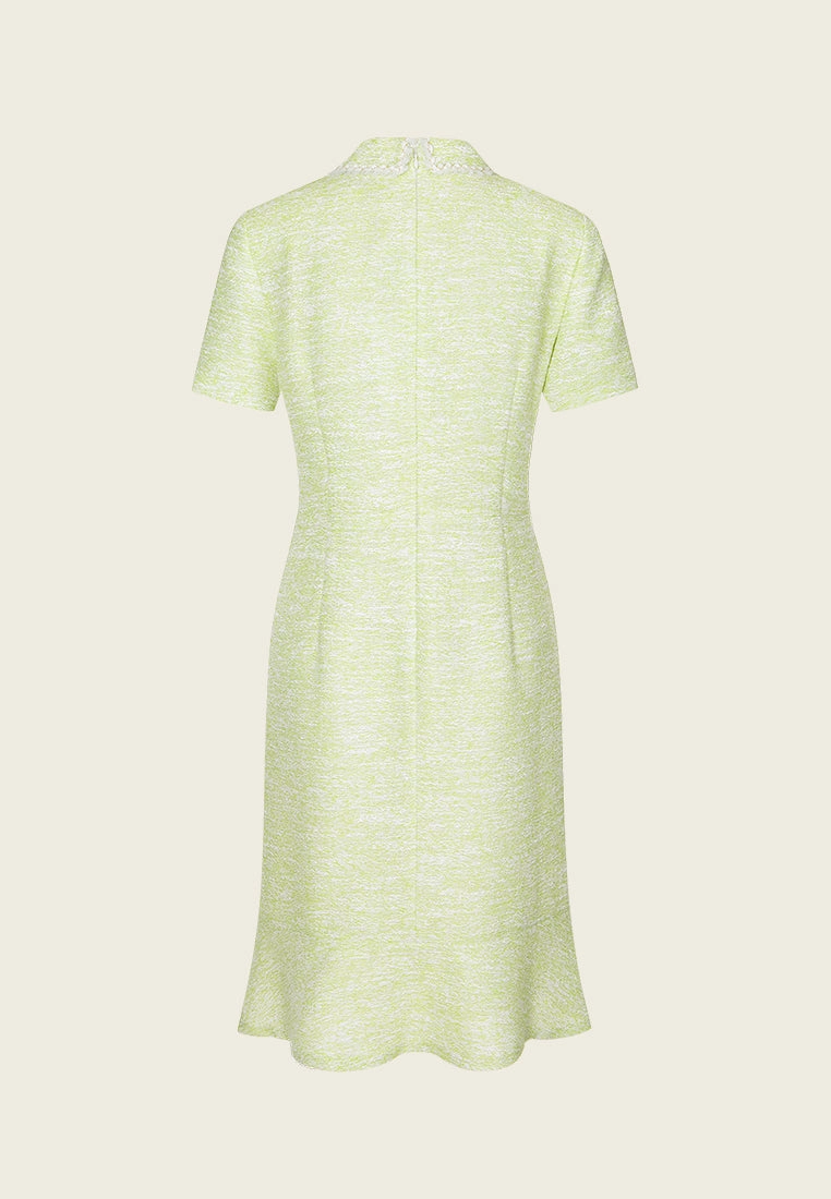 Jacquard Lurex Lace-detail Patch-pocket Dress