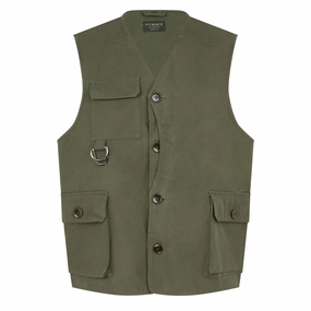 James Purdey Utility Pocketed Vest Green henley shirts online