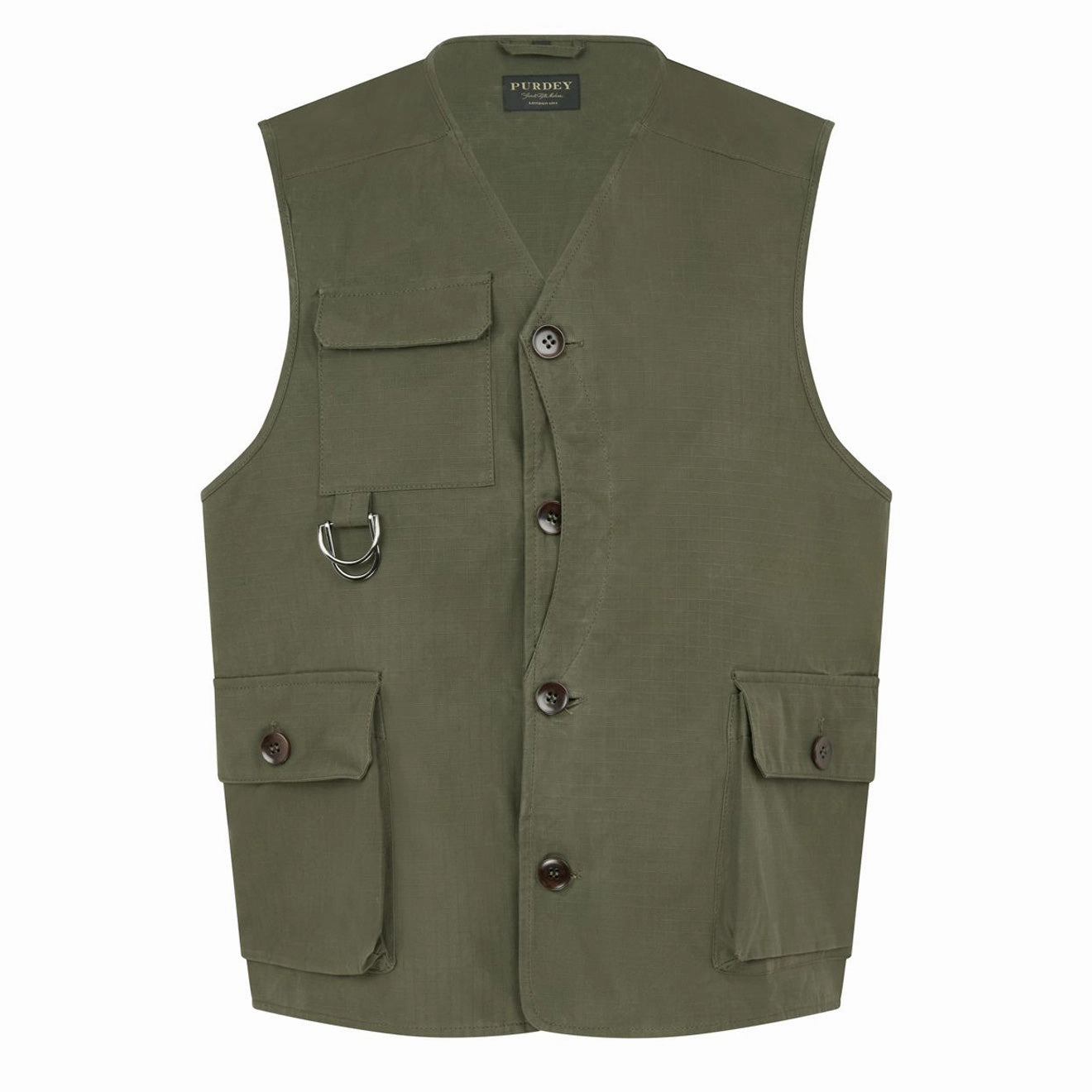 James Purdey Utility Pocketed Vest Green henley shirts online