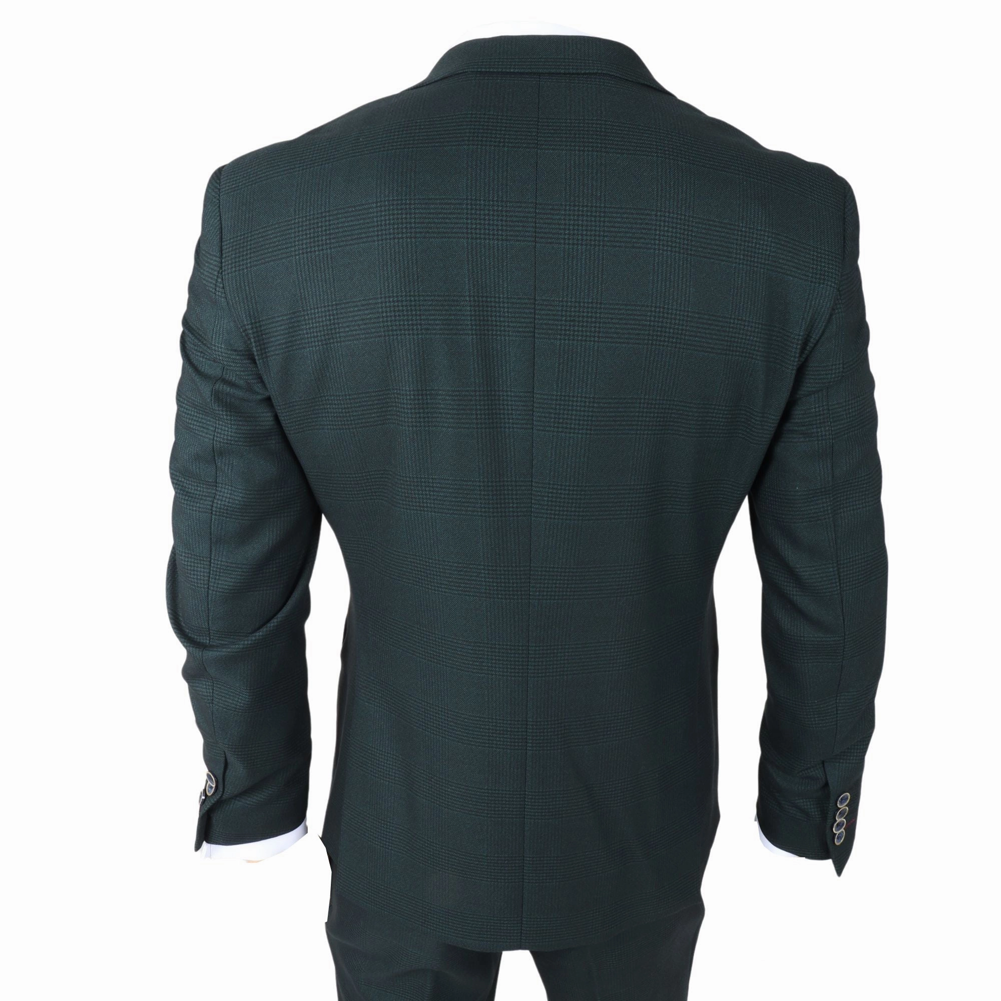 Jasper Olive Green 3 Piece Suit Check