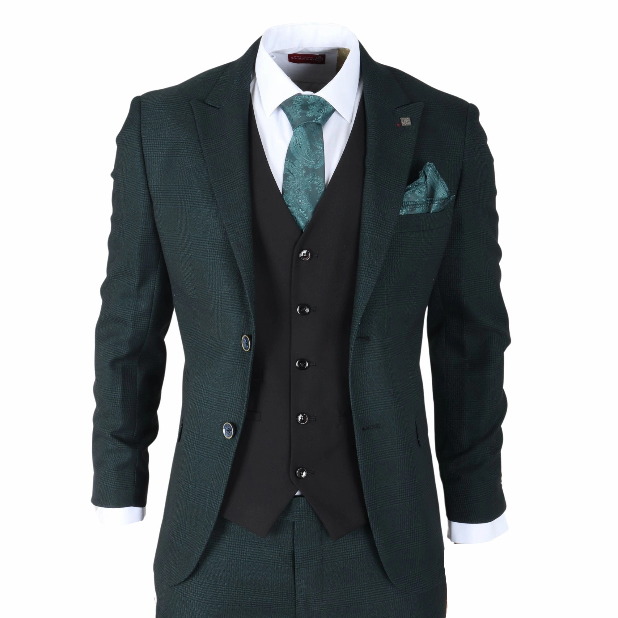 Jasper Olive Green 3 Piece Suit Check