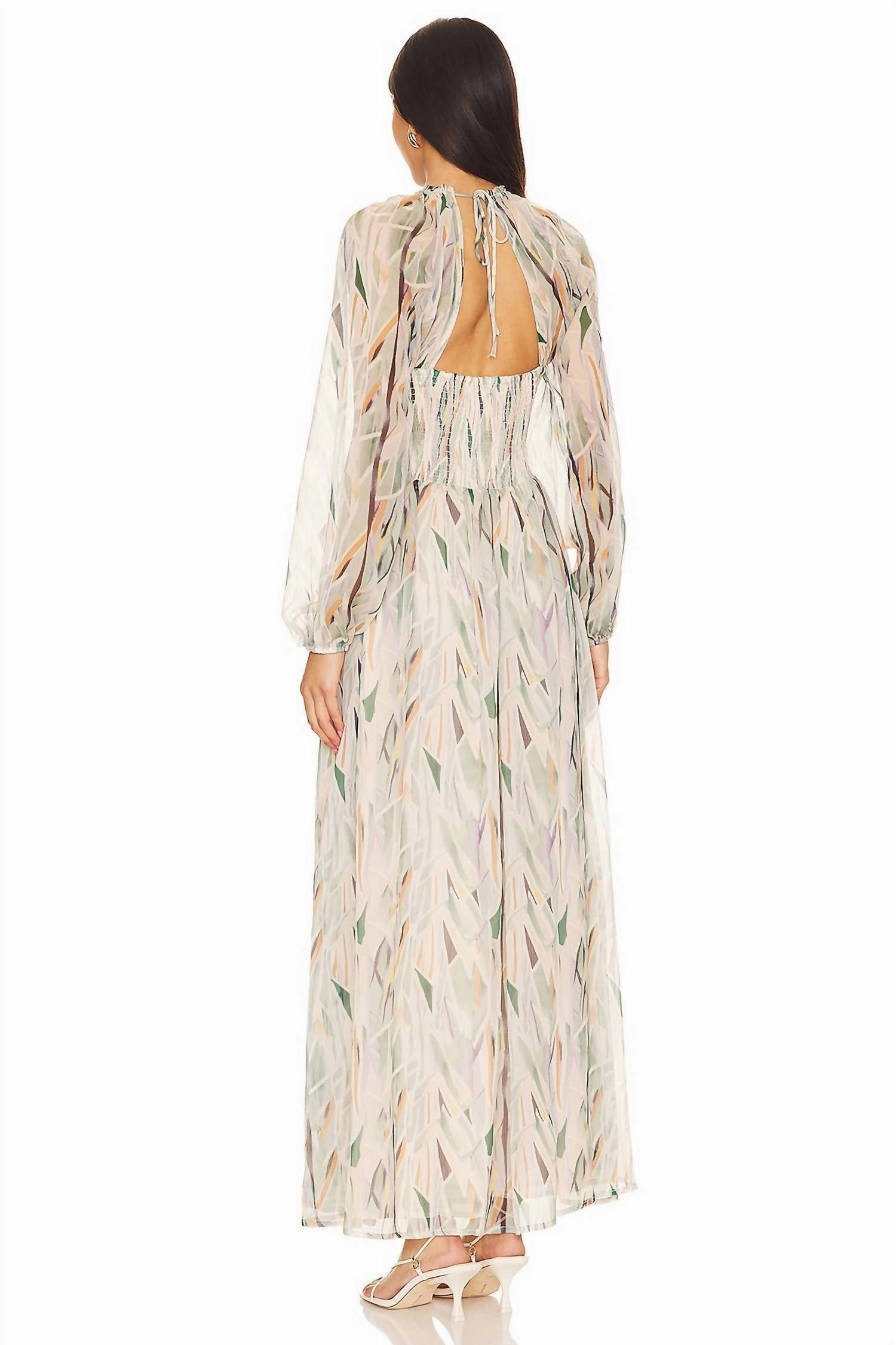 Jessamy Maxi Dress In Taupe Jade Multi
