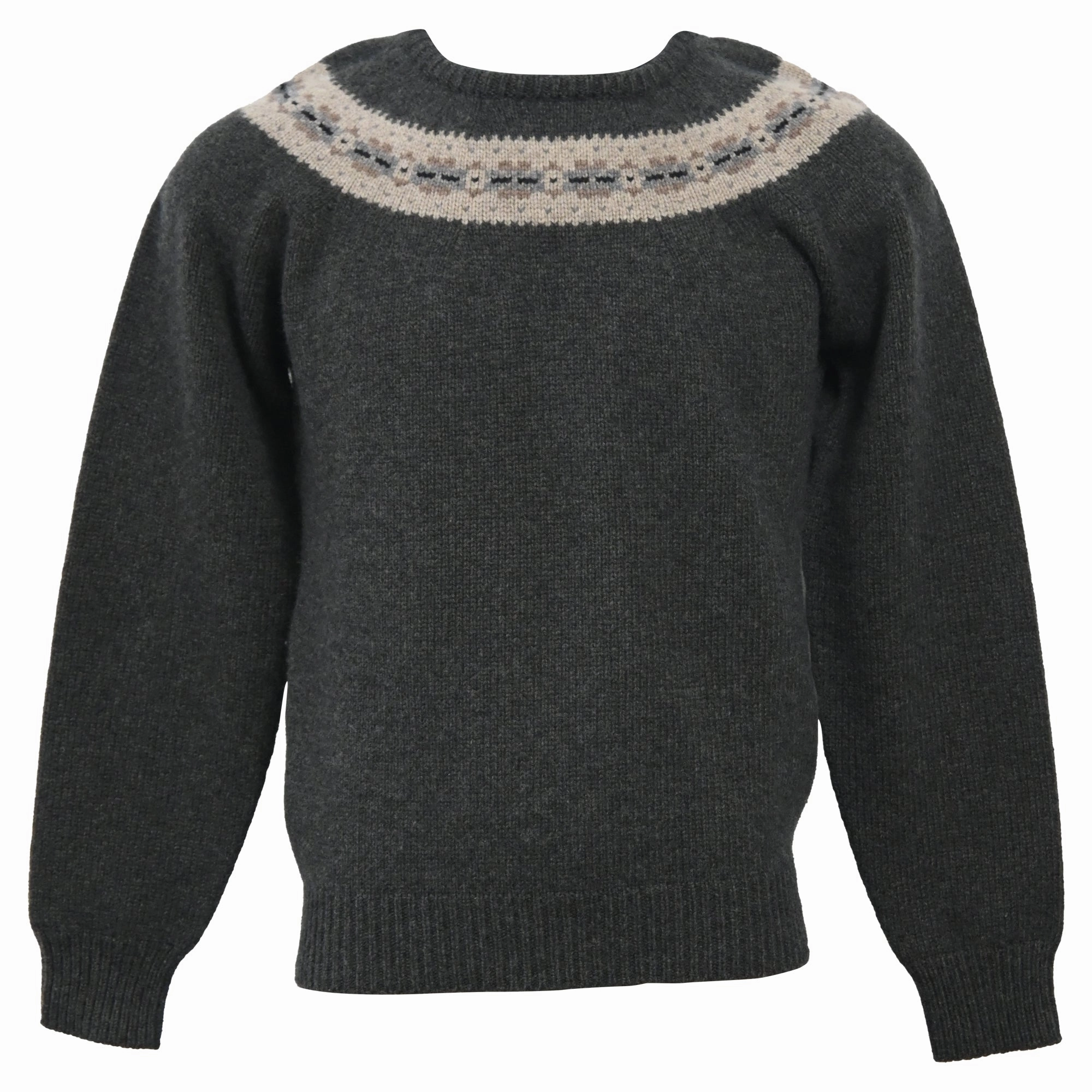 Jil Sander Knitted Chest Pattern Detail Crewneck Sweater in Grey Wool turtleneck sweaters sale