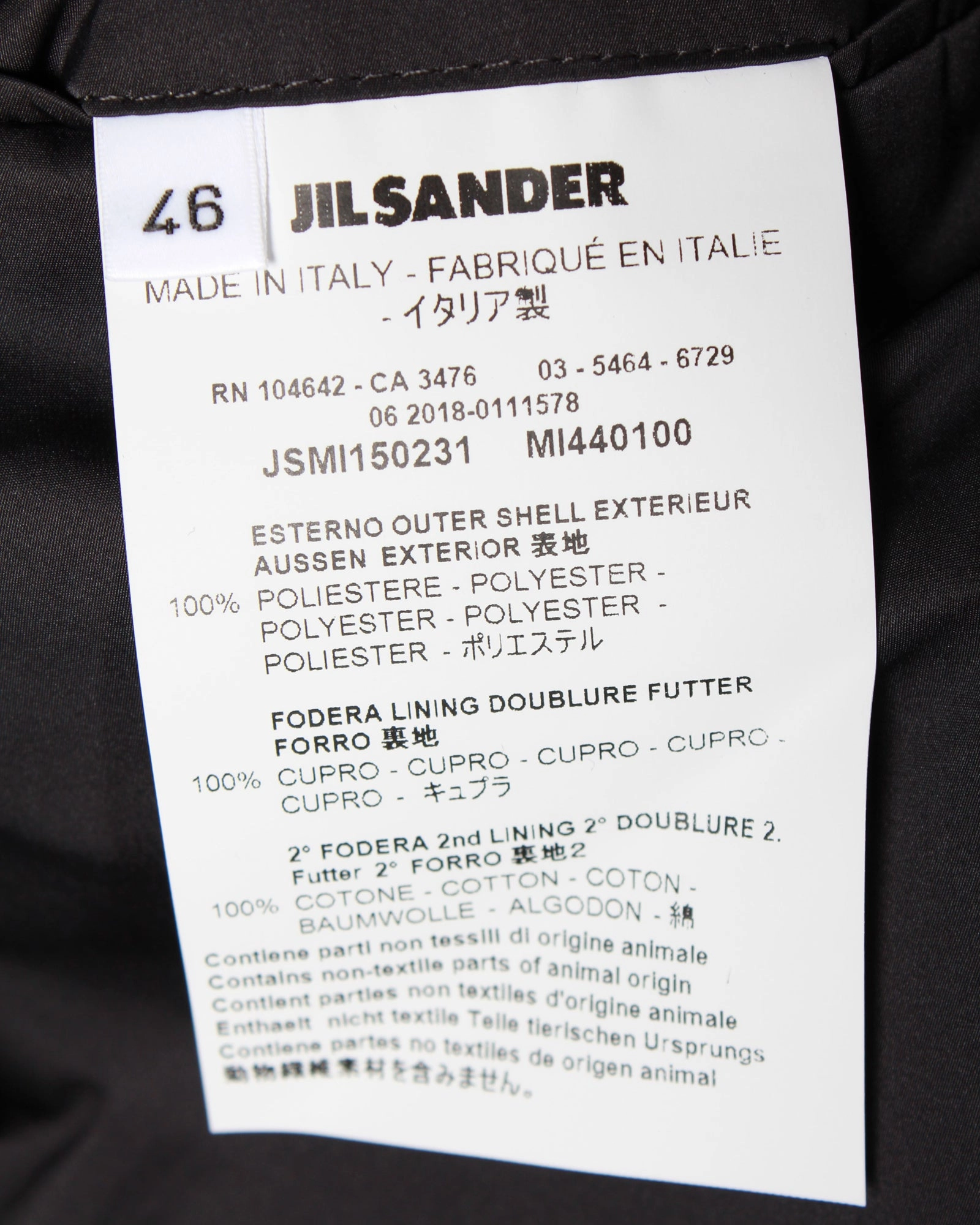 Jil Sander Tailored Single Breasted Blazer in Black Polyester