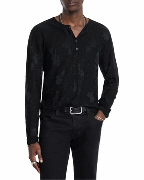John Varvatos Agustin Regular Fit Linen & Wool-Blend Henley designer sweaters outlet