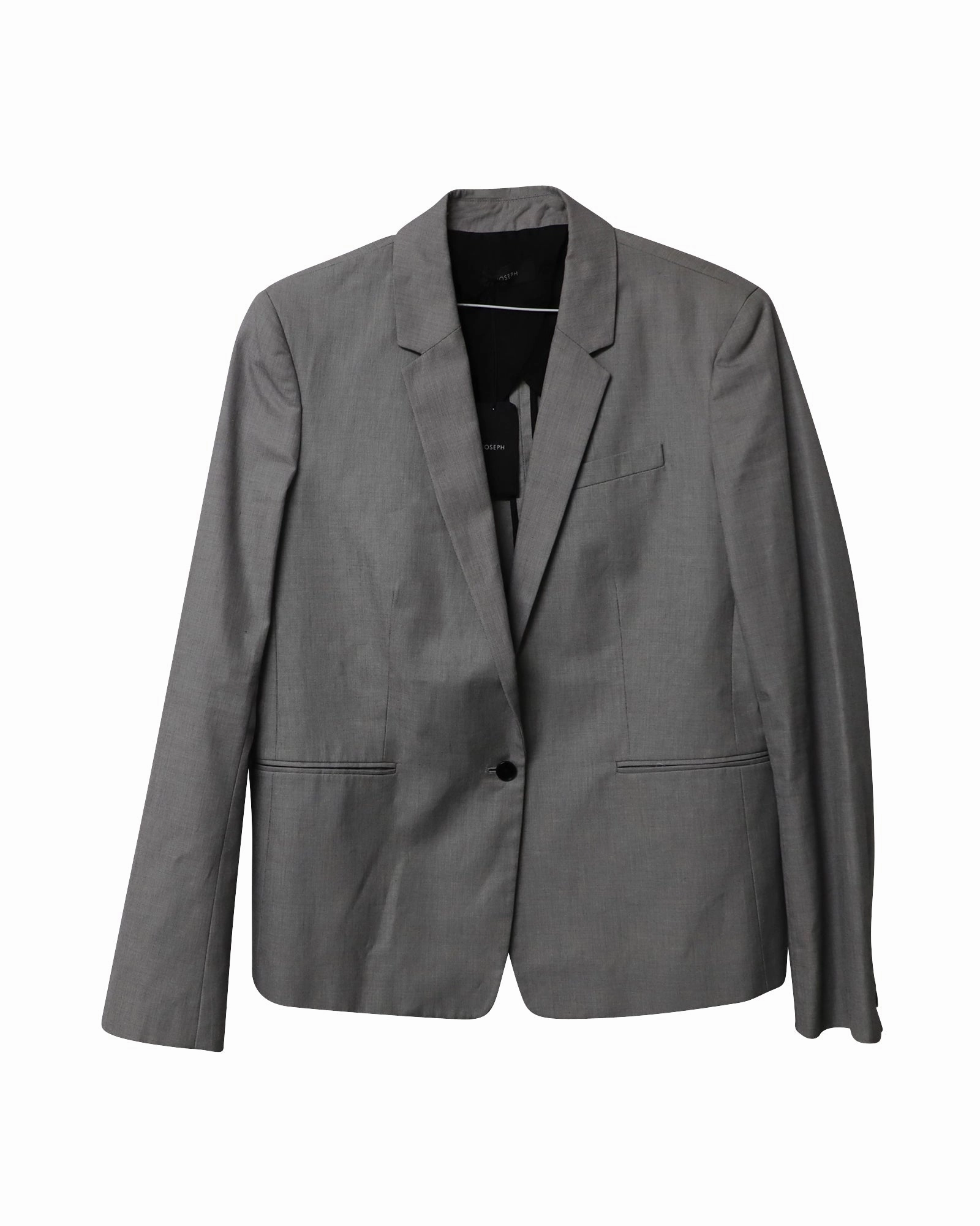 Joseph Single Breasted Blazer in Grey Cotton