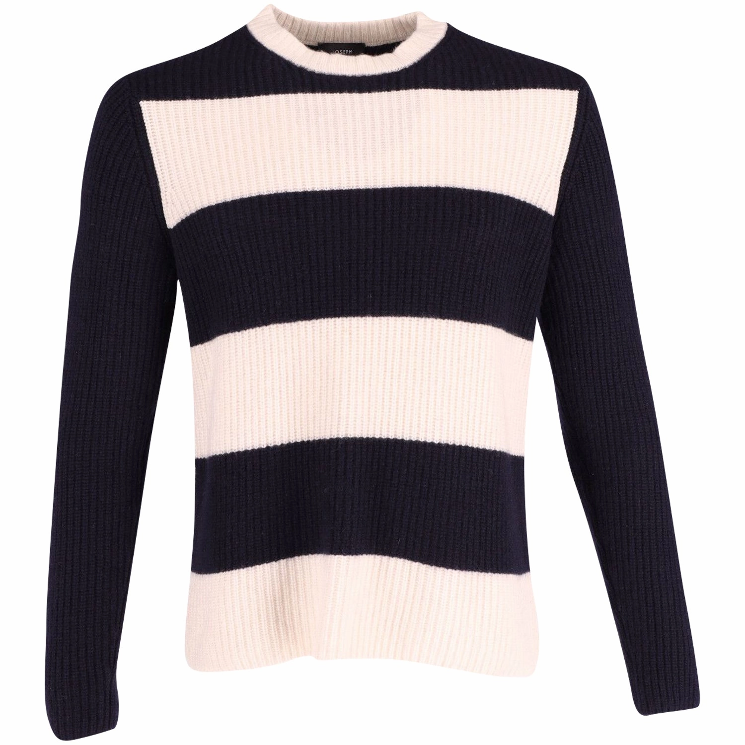Joseph Striped Sweater in Navy Blue Cotton turtleneck sweaters sale