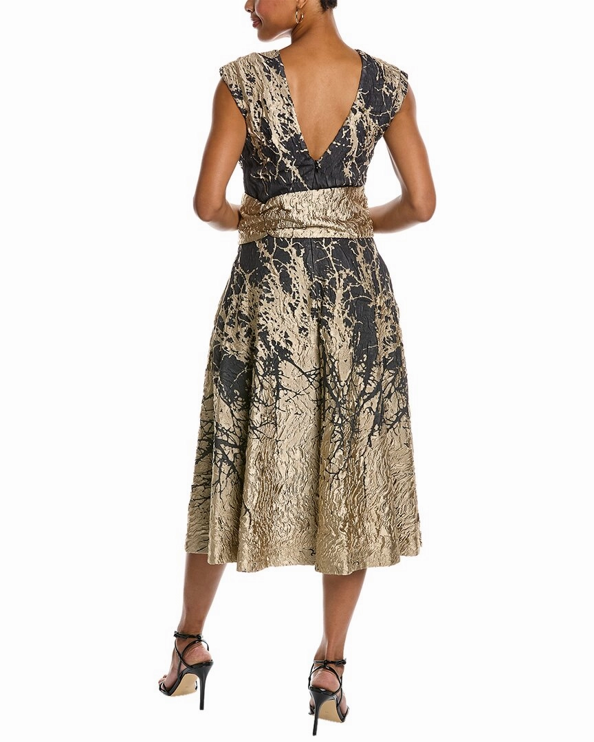 Josie Natori Pebble Cloque Silk-Blend Dress