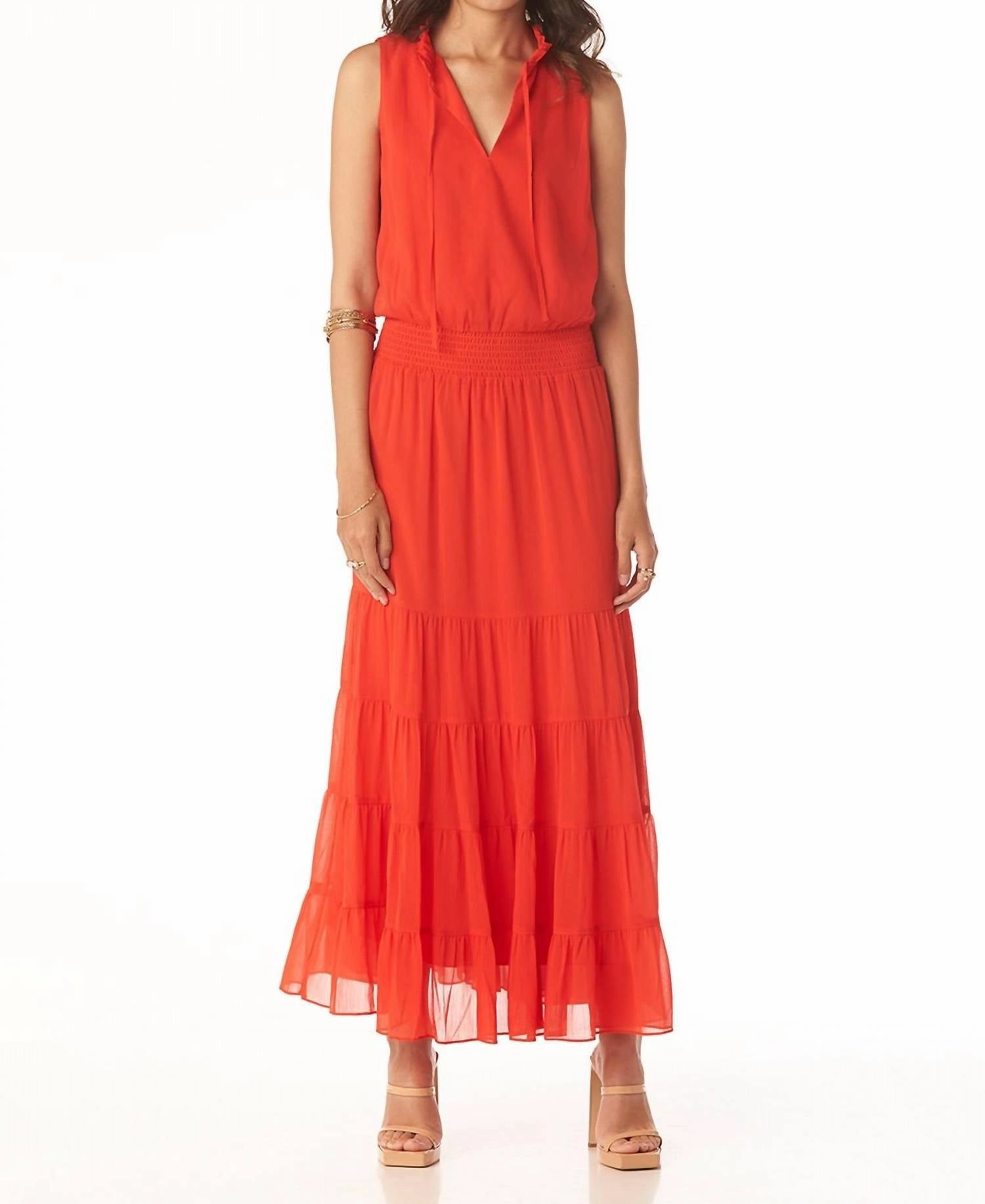 Julie Dress In Fiery Red