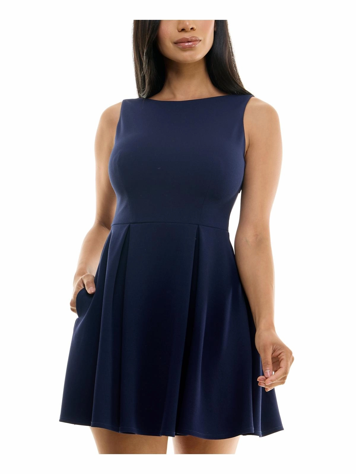 Juniors Womens Party Mini Fit & Flare Dress