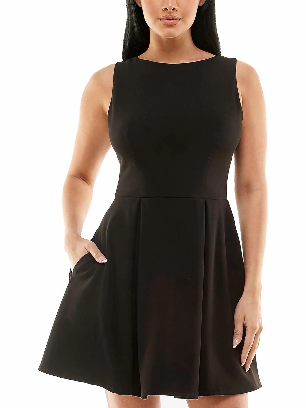 Juniors Womens Party Mini Fit & Flare Dress