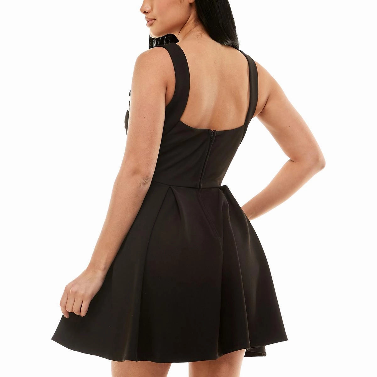 Juniors Womens Party Mini Fit & Flare Dress