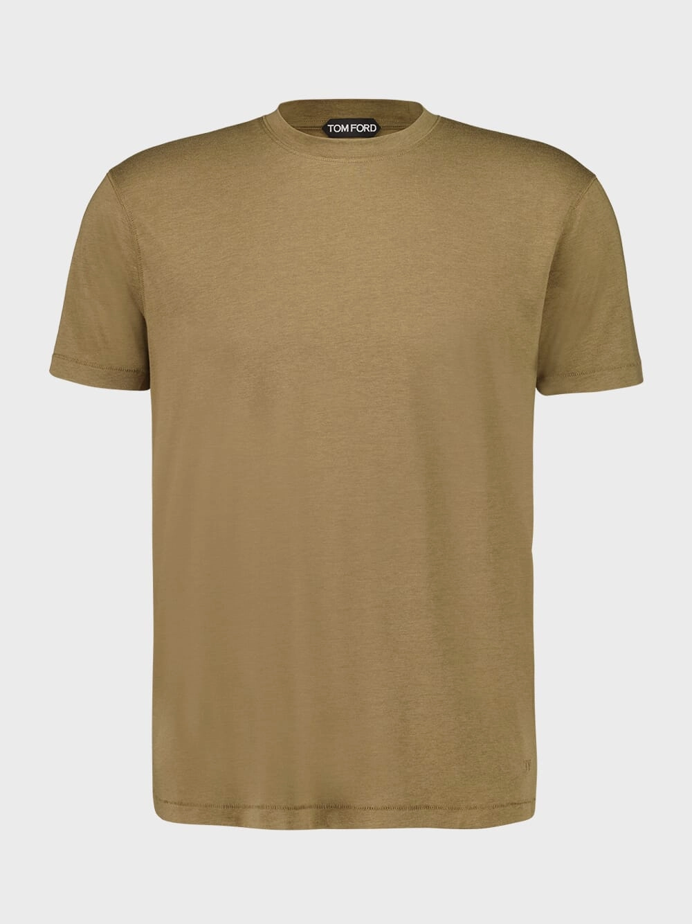 Khaki Brown Crewneck T-Shirt Tops Mens - flannel shirts