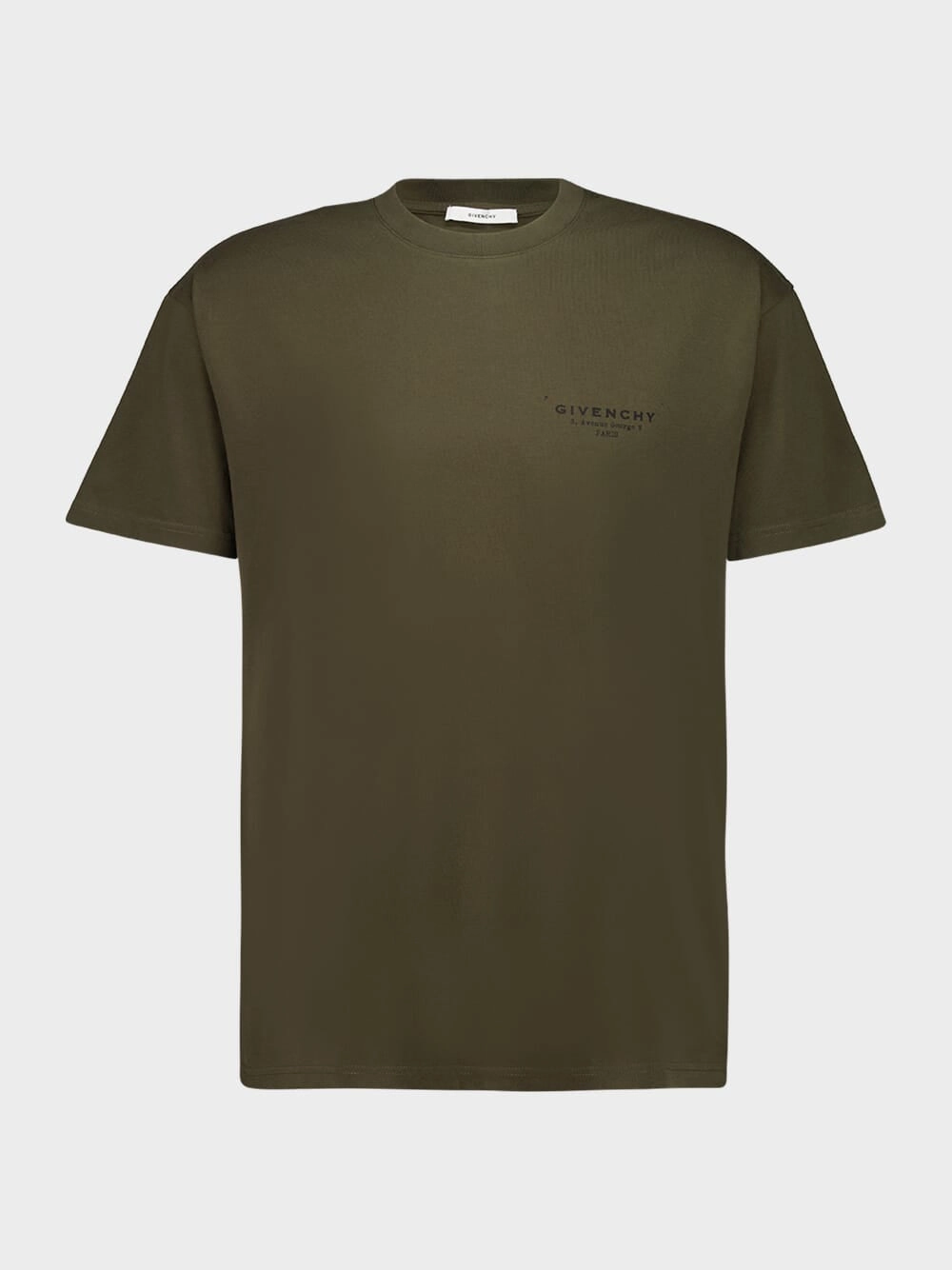 Khaki Green Regular Fit Cotton Logo T-Shirt Tops Mens - flannel shirts